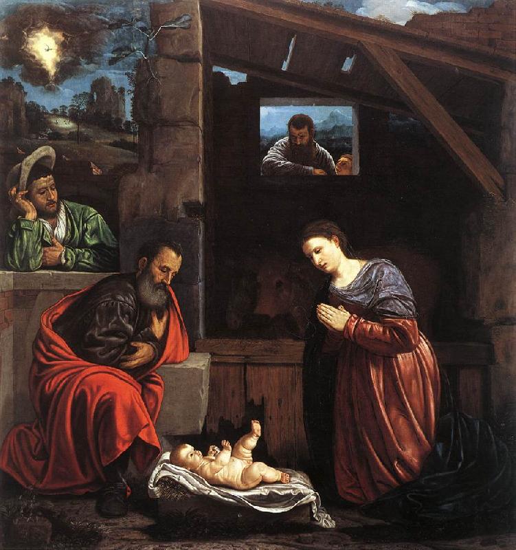 SAVOLDO, Giovanni Girolamo Adoration of the Shepherds sw oil painting picture